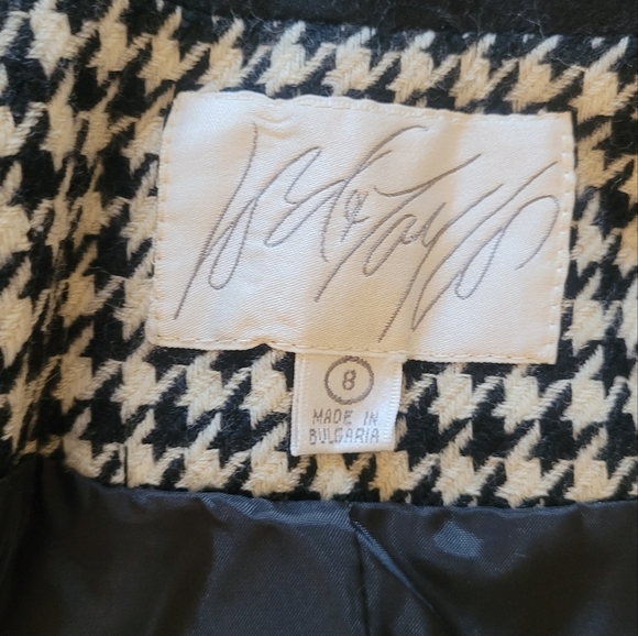 Vintage 80's Lord & Taylor Wool Houndstooth Double Breasted Blazer - Picture 7 of 7